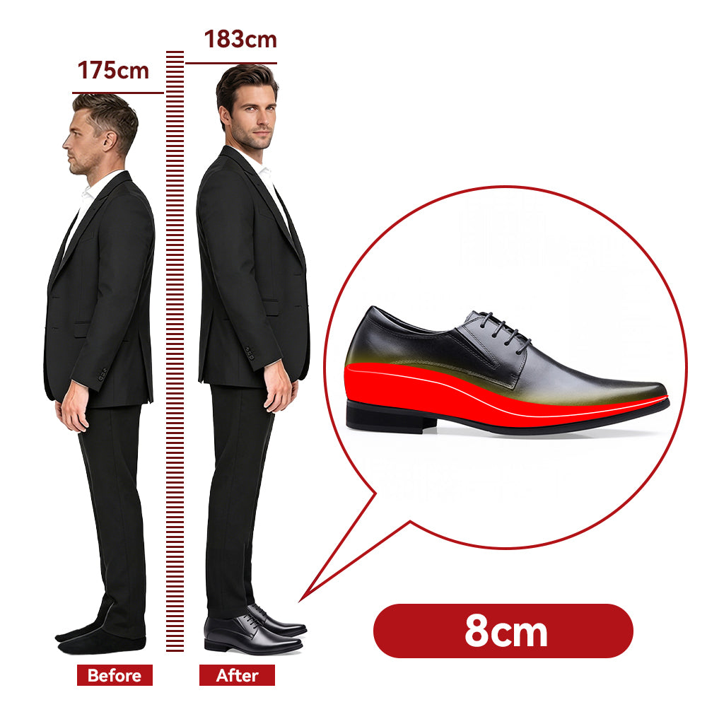 SCARPE RIALZANTI ROSSI +8 CM